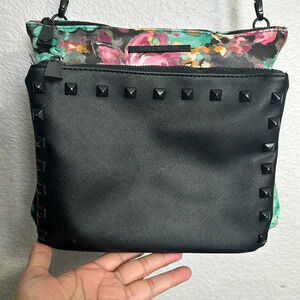 Steve‎ Madden Black Multi Floral Crossbody Bag